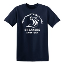 Adult 5.4oz 100% Cotton Tee-  Breakers Swim Team Logo