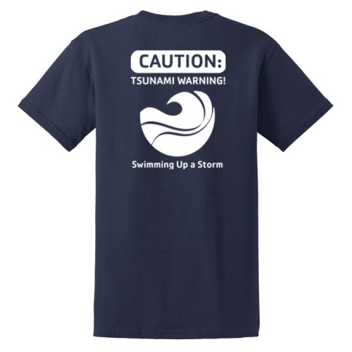 Adult 5.4oz 100% Cotton Tee-  Tsunamis Swim Team Logo