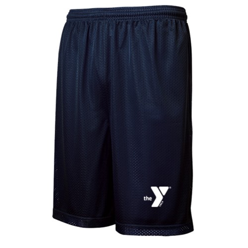 Adult Black 100% Polyester Tricot Mesh Shorts - Tigershsharks Swim Team Logo
