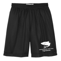 Adult Black 100% Polyester Tricot Mesh Shorts - Tigershsharks Swim Team Logo