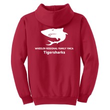 Youth 8oz Pullover Hood Sweat - Tigersharks Swim Team Logo