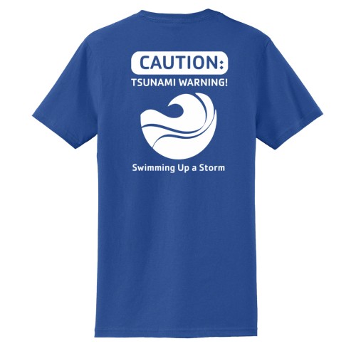 Mens V-Neck RingSpun 100% Cotton Tee-  Tsunamis Swim Team Logo