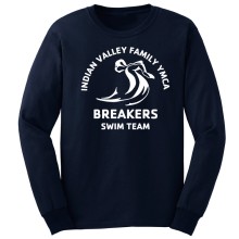 Adult 100% Polyester Long Sleeve Tee - Breakers Swim Team Logo