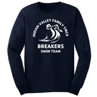 Adult 6.1oz 100% Cotton Long Sleeve Cotton Tee - Breakers Swim Team Logo