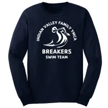 Youth 6.1oz 100% Cotton Long Sleeve Cotton Tee - Breakers Swim Team Logo