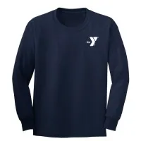 Adult 6.1oz 100% Cotton Long Sleeve Cotton Tee - Tsunamis Swim Team Logo