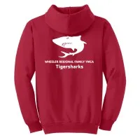 Adult 8 oz Pullover Hood Sweat - Tigersharks Swim Team Logo