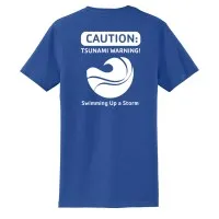 Mens V-Neck RingSpun 100% Cotton Tee-  Tsunamis Swim Team Logo